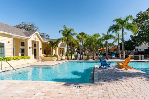 take a dip in the resort style pool
