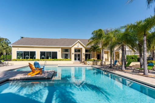 take a dip in the resort style pool