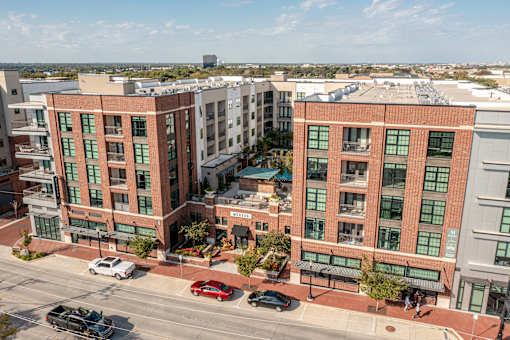 An aerial view of Morada Apartments in Plano, Texas.