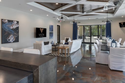 a view of the lobby at the vista at creve coeur apartments in creve