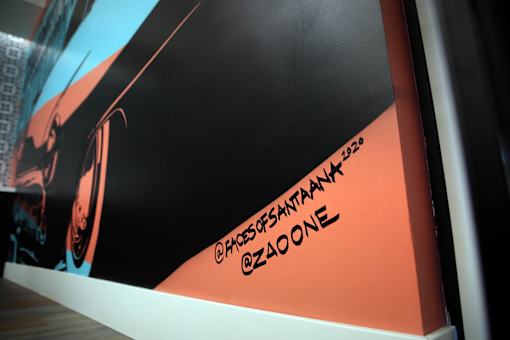 A close up of a poster with the text "CAFOSANTAANKI @ZAOONE" written on it.