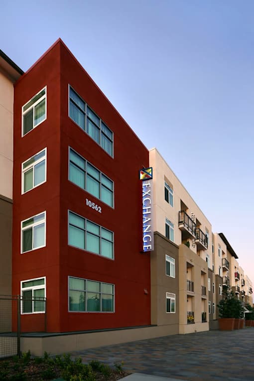 A red building with the number 10562 on it.