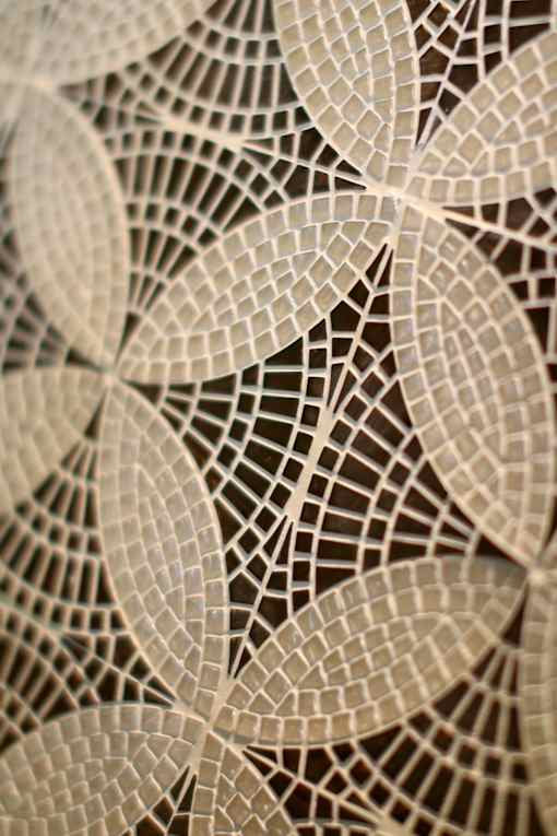 A close up of a circular patterned object.