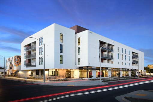 A modern white building with the number 2024 on it.