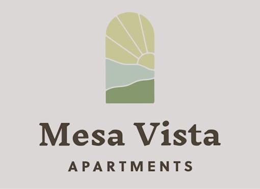 The image is a logo for Mesa Vista Apartments.