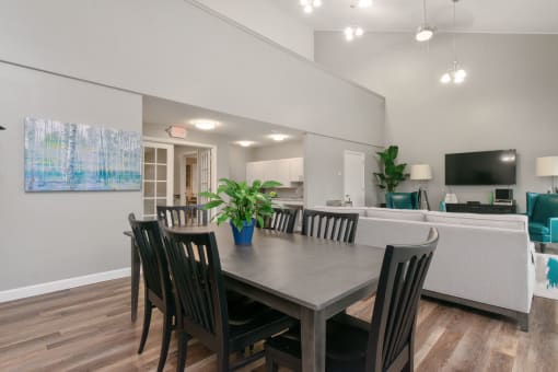 A dining room with a table and chairs. at South Winds Apartments, Fall River, 02720