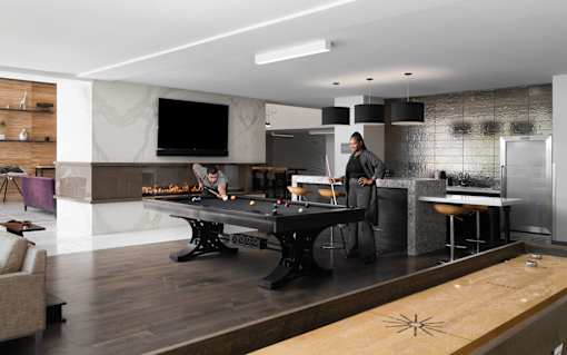 The Scott common space area with pool table and shuffle board