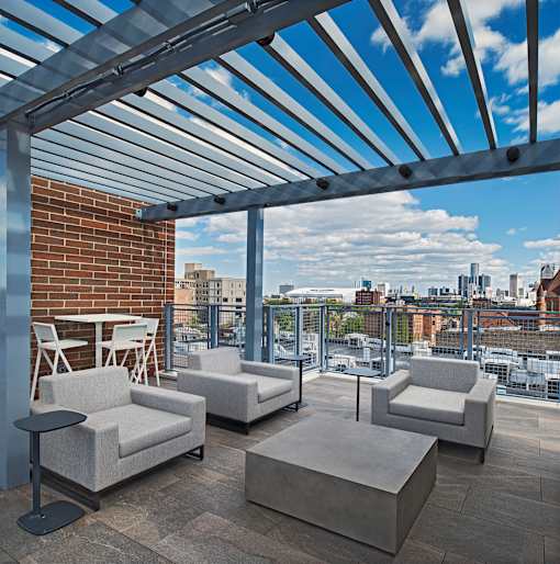 The Scott rooftop pergola view