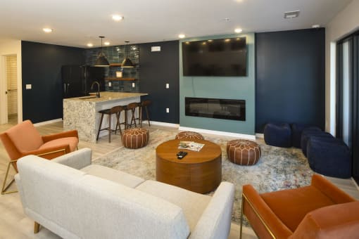 1107 S second st Lounge: fireplace and sitting area