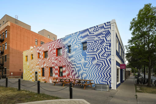 a mural on the side of a building