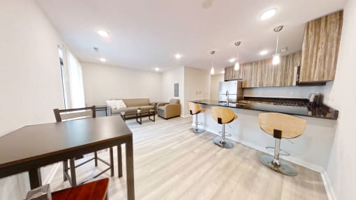 Apt #109 kitchen and living room