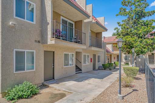 our apartments have a walkway and balconies for residents to enjoy