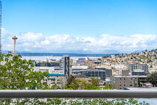 a view of the city of seattle and the space needle