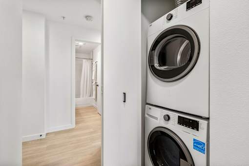 a washer and dryer in a laundry room