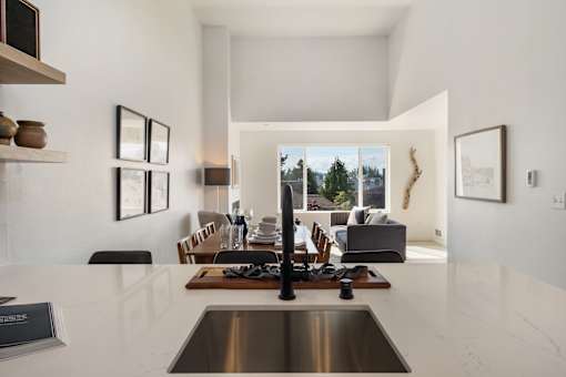 a view of the living room from the kitchen