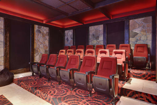 Row of Chairs in the Media Room at The Estates at Ballantyne, Charlotte, NC, 28277
