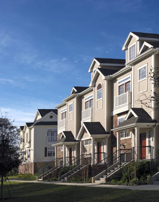 Townhomes View From the Street at The Estates at Ballantyne, Charlotte, NC, 28277