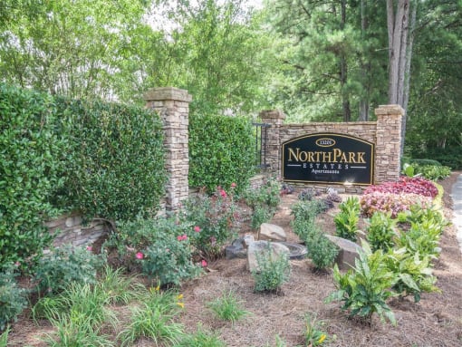 Monument sign at North Park Estates, Alpharetta, 30004