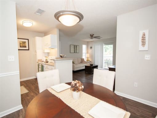 Open living room and kitchen