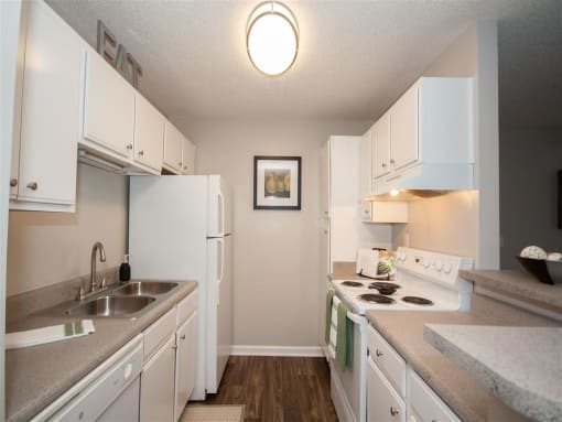 Great lighting in galley kitchen