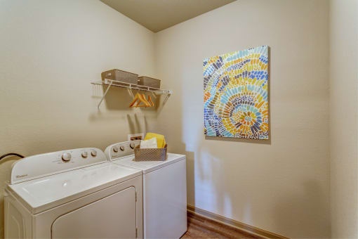model laundry room with washer and dryer at Creekside at Providence, Mt Juliet