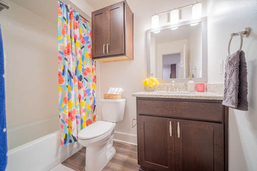 our apartments offer a bathroom with a tub