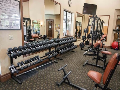 Fitness Center With Updated Equipment at Dominion Courtyard Villas, Fresno, California