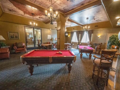Game Room with Billiards at Dominion Courtyard Villas, California