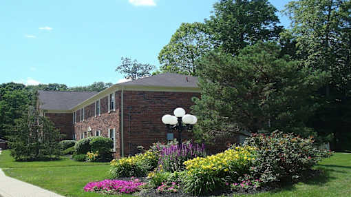 A house with a well-maintained garden in front.