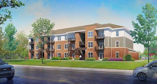affordable section 8 milledgeville ga new construction a rendering of an apartment building on the side of a street