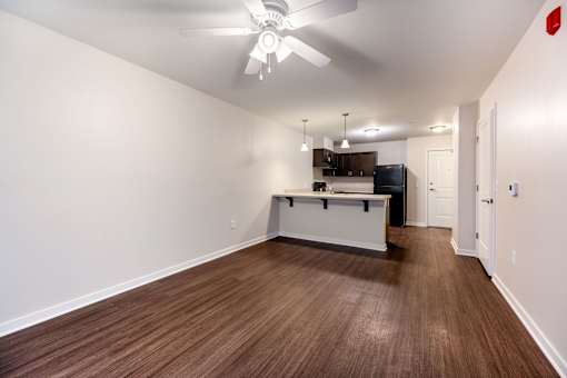 living room to kitchen view