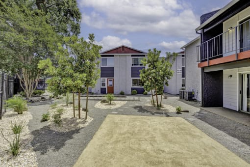 courtyard with trees and buildingsat Gateway, Chico, California, 95926