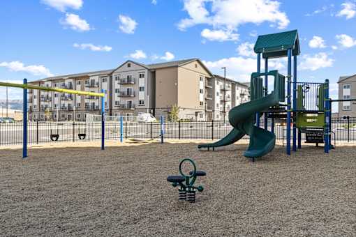 Outdoor community playground at Yellowstone Landing, Belgrade, 59714