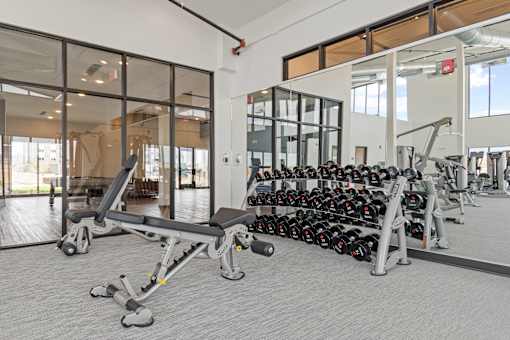 Fitness Center Weight Training Area at Yellowstone Landing, Belgrade, MT