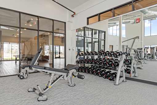 Fitness Center Weight Training Area at Yellowstone Landing, Belgrade, MT