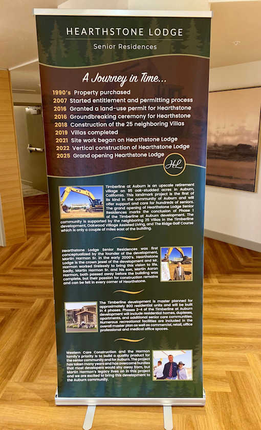A poster at Hearthstone Lodge Senior Residences, Auburn, California
