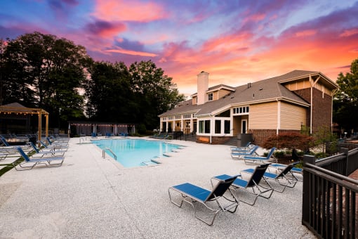 swimming pool at sunset  at Butternut Ridge, North Olmsted