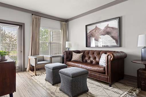 Living Room With Plenty Of Natural Lights at Adara Overland Park, Overland Park