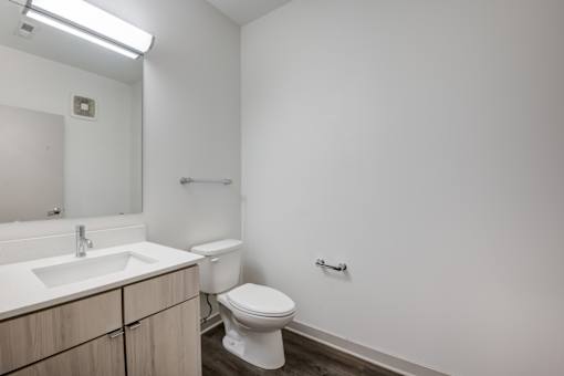 Bathroom with toilet at 747 Apartments, Indianapolis, 46202