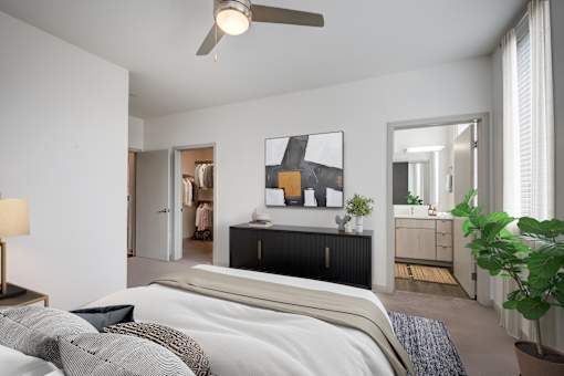 Bedroom at 747 Apartments, Indiana