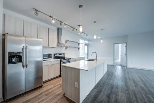 Bright Kitchen at 747 Apartments, Indianapolis, 46202