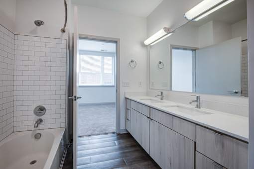 Bathroom Interior at 747 Apartments, Indianapolis