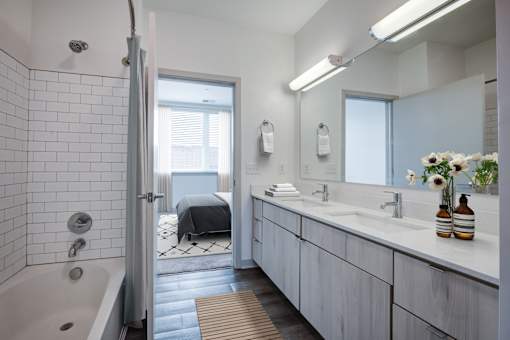 Modern Bathroom at 747 Apartments, Indianapolis, Indiana