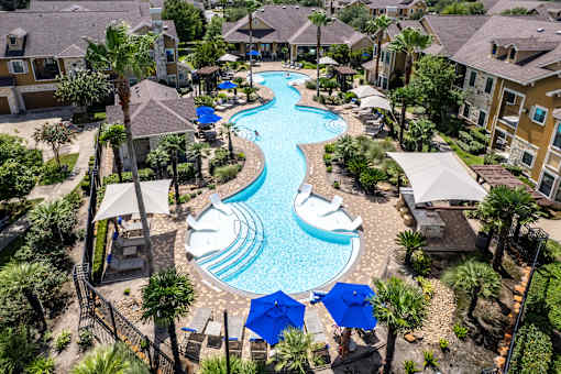Aerial Pool View at Avenues at Tuscan Lakes, League City, Texas