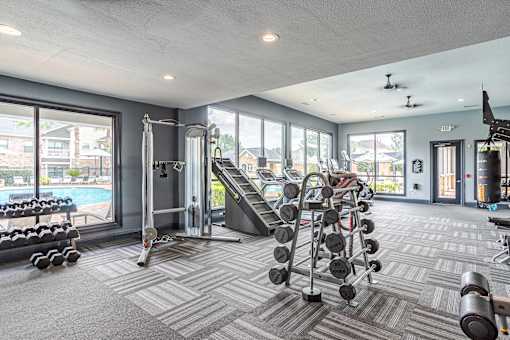 Modern Fitness Center at Avenues at Shadow Creek Ranch Apartments, Pearland, Texas