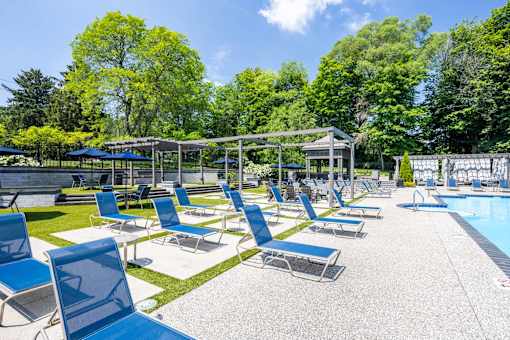 Poolside Sun Loungers at Butternut Ridge Apartments, North Olmsted, Ohio