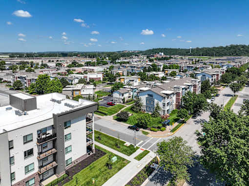 Drone View Of Community at CityView, North Kansas City