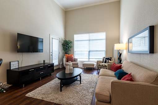 Living Room With TV at CityView, North Kansas City, Missouri