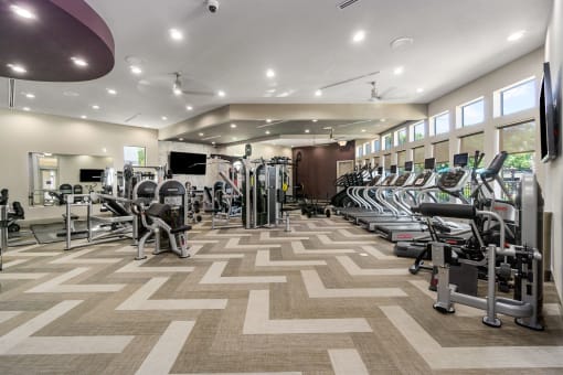 Fully Equipped Fitness Center at Discovery at Kingwood, Kingwood, TX