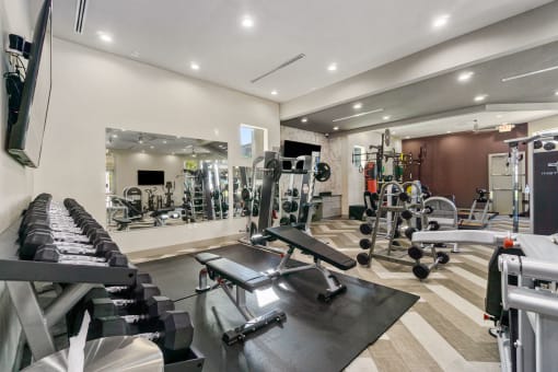 Fitness Center With Updated Equipment at Discovery at Kingwood, Texas, 77339